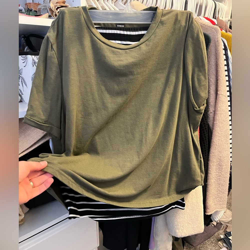 SHEIN maternity Olive Green Women's skirt set